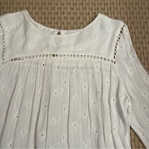 Pale Sky White Lace Eyelet Top